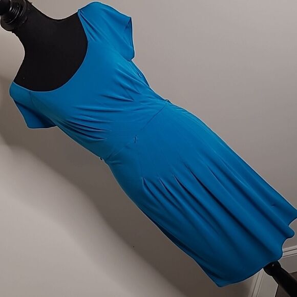 Laundry  by Shelli Segal of Los Angeles  sz 6 blue poly-spandex blend dress - Picture 1 of 10